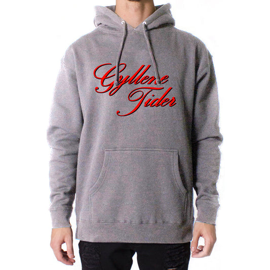 Grå hoodie: Text